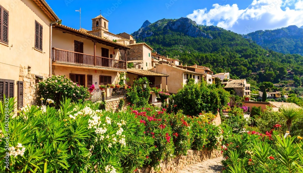 Obraz premium Picturesque village nestled in a valley (2)