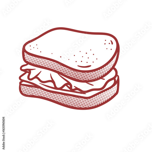 Vintage Style Sandwich Illustration