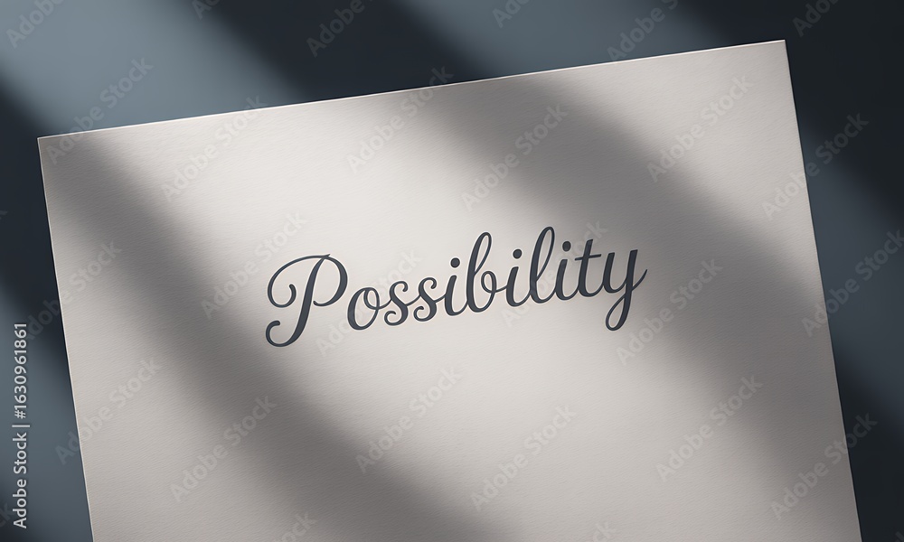 Obraz premium Inspirational Word Possibility on Textured Paper with Shadow Effect