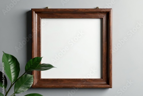 Dark wood frame, subtle crackle, hanging straight, display, crackle