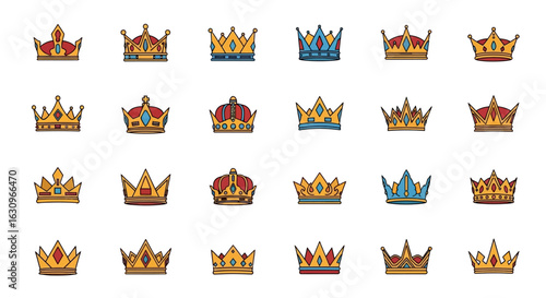 Discover regal elegance with a diverse collection of royal crowns symbolizing power success and prestige