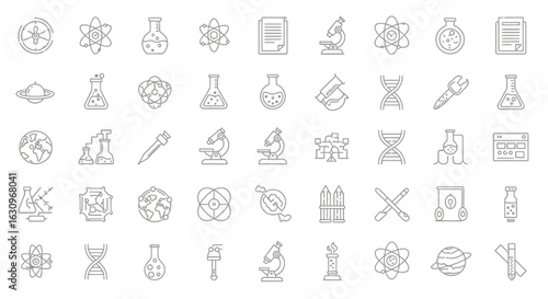 Discover cutting-edge science icons for innovation and research projects, perfect for modern educational content