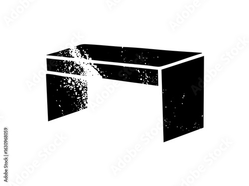 Vector Abstract geometric box with fragmented edges .