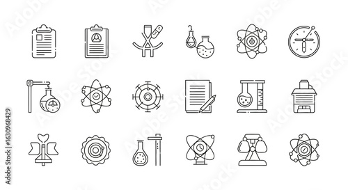 Discover modern science icons representing research, discovery, and innovation for your projects