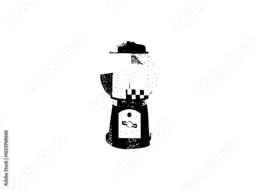 Vector Playful gumball machine with a heart-shaped candy.