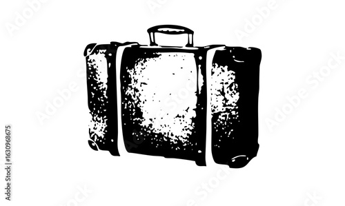 Vector Vintage suitcase with textured details.