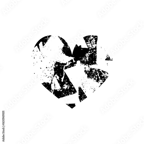 Vector Abstract fragmented skull in monochrome.
