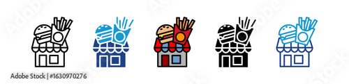 Fast Food Outlet multiple icon