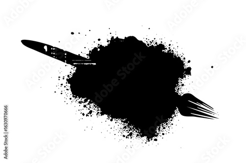 Vector Abstract airplane crash splash with scattered elements.