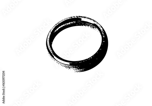 Vector Black Enso Circle Brushstroke
