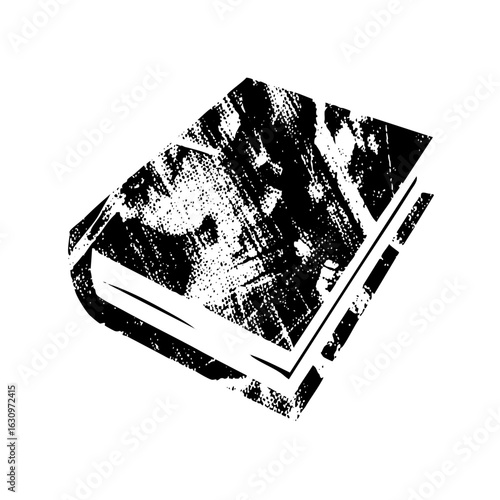 Vector Distressed book with open pages