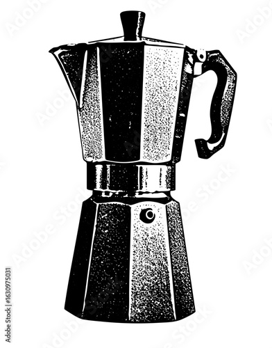 Vector Detailed of a classic stovetop espresso maker.
