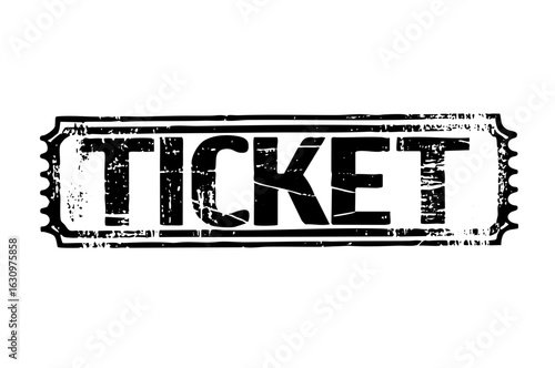 Vector Vintage ticket stamp with bold text .