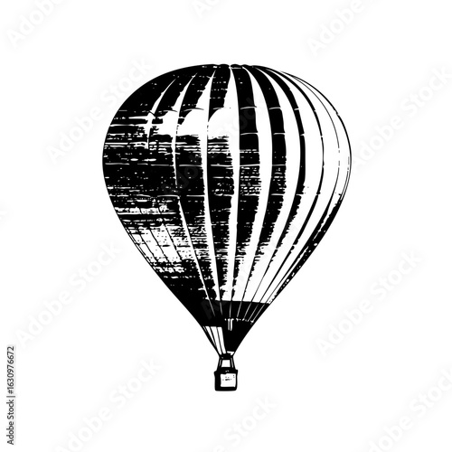 Vector Striking hot air balloon with bold stripes.
