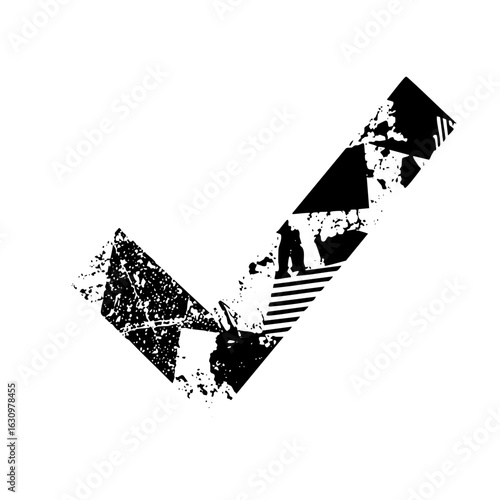 Vector Distressed checkmark vector with textured details.