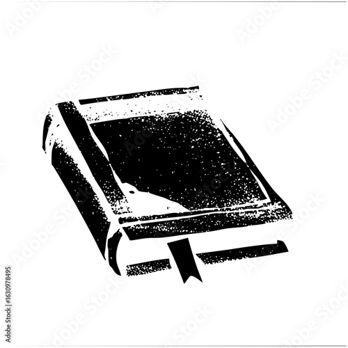 Vector Open book with bookmark displays knowledge and learning.