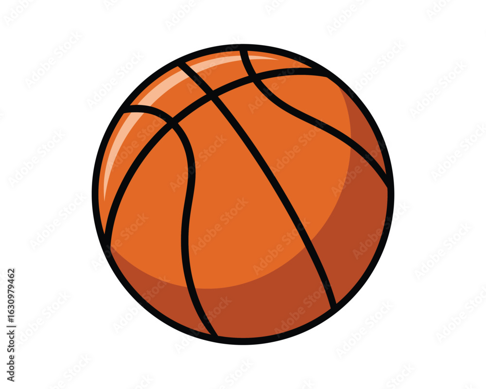 A simple, clean illustration of a classic orange basketball isolated on a white background. Vector graphic for sports and recreation. A simple, clean illustration of a classic orange basketball isolated on a white background. Vector graphic for sports and recreation.