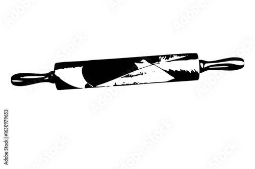 Vector Stylized rolling pin with dynamic lines