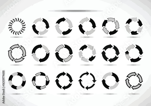 Collection of Circular Arrow Diagrams circular arrows