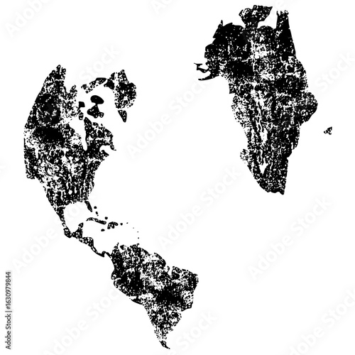 Vector Continental silhouettes of Americas and Africa as elements.