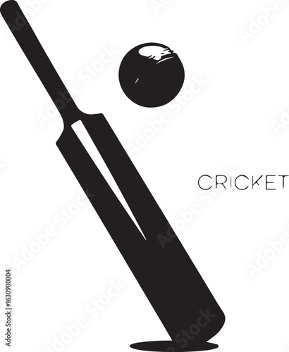 Cricket bat, ball and stump icons, Cricket icons silhouette vector illustration 