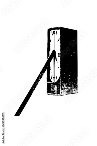 Vector Abstract clock with a broken hour hand.