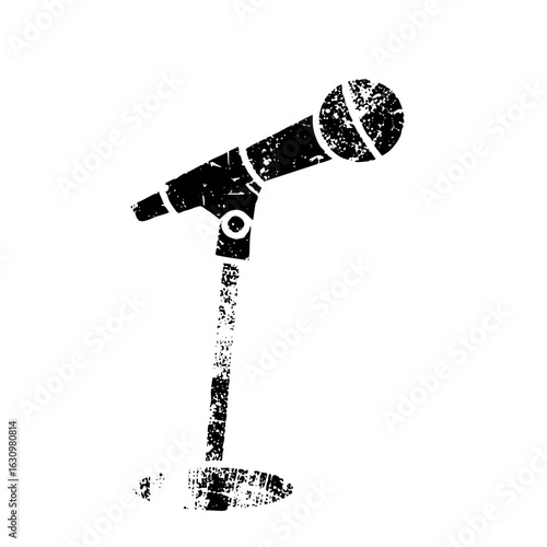 Vector Vintage microphone on stand
