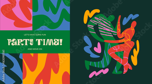 Abstract Vector Couple Dancers Silhouette. Salsa and Kizomba Dance People Illustration.