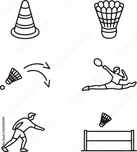 Cone Drills, Footwork Arrows, Shuttle Feeder, Coach, Strategy Board, Warm-Up Stretch