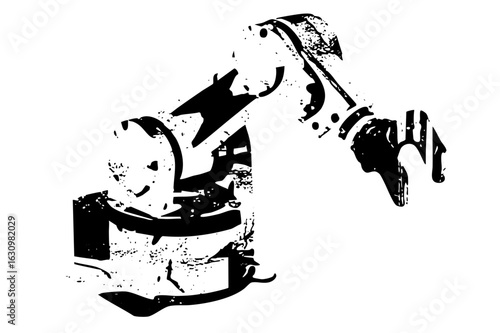 Vector Abstract hand gesture with bold fragmented shapes.