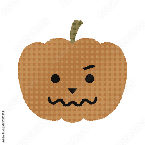 チェック柄ジャック・オー・ランタン｜Halloween Pumpkin Illustration