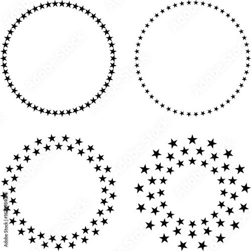 50 Star Circle Ring Pattern Collection Illustration