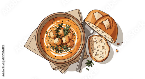 creamy autumn soup recipe delicious comfort food with crusty bread