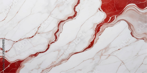 Red and white paint textured wall with torn map design and grunge effect
