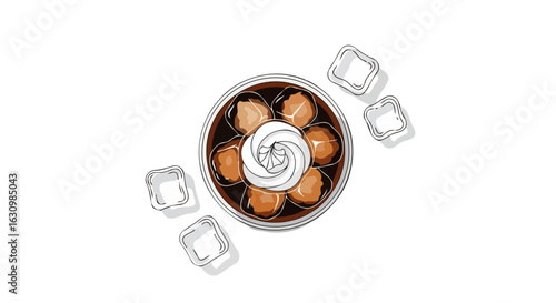 iced coffee break refreshing beverage with whipped cream