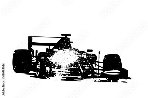 Vector Dynamic racing car crash with sparks