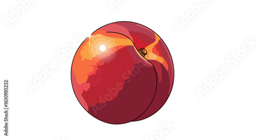juicy nectarine vibrant summer fruit illustration for food blogs