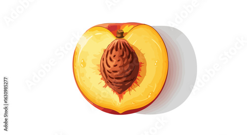 juicy peach half perfect for summer recipes and food blogs