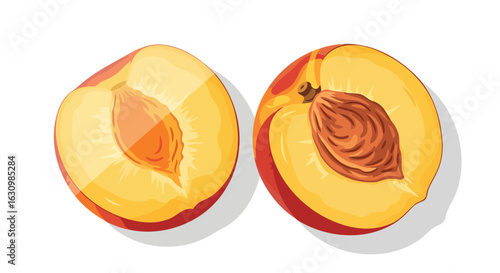 juicy peach halves perfect for summer recipes and branding