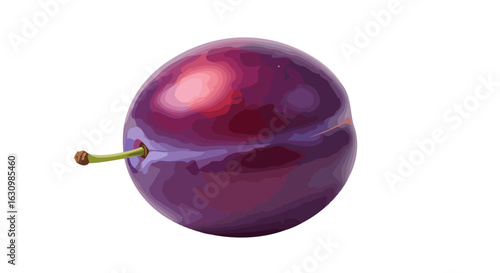 juicy purple plum vibrant fruit illustration for food blogs packaging