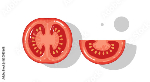 juicy tomato slices fresh vibrant vector illustration for food blogs