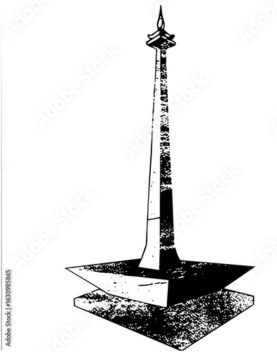 Vector Detailed vector of a national monument with a tiered base.