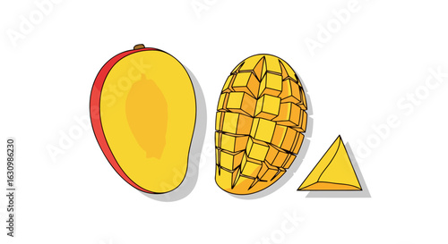 sweet mango delight halved cubed and ready for your design