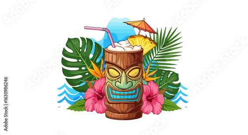 tropical tiki cocktail island vibes for summer vacation designs