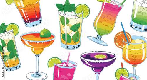 vibrant cocktail collection perfect for menu designs summer promotions