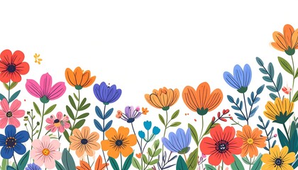 Colorful flower border design