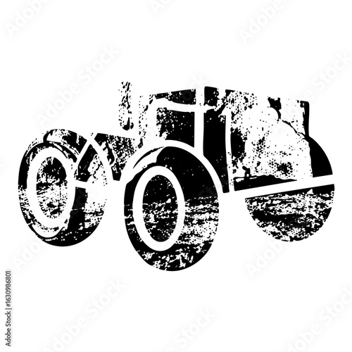 Vector Black silhouette of a vintage tricycle .