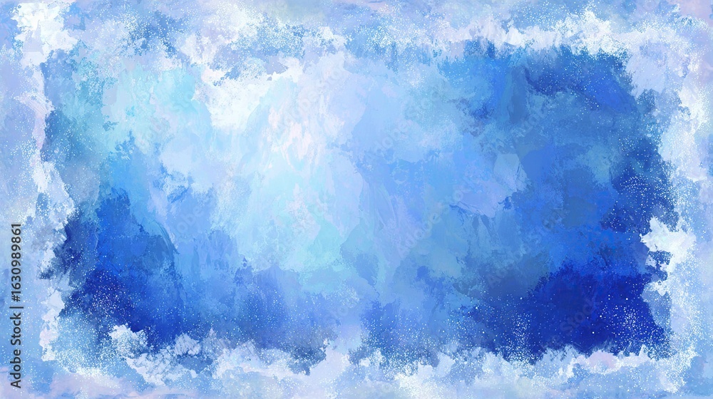Fototapeta premium Abstract icy blue and white painting