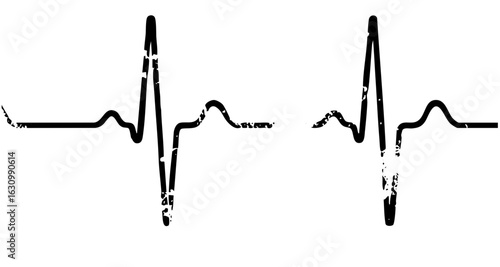 Vector Black heartbeat depicts vital signs.