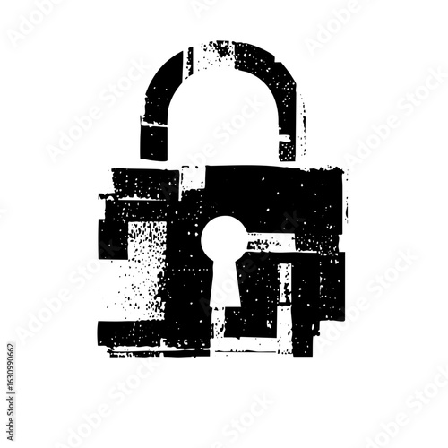 Vector Black padlock with open keyhole